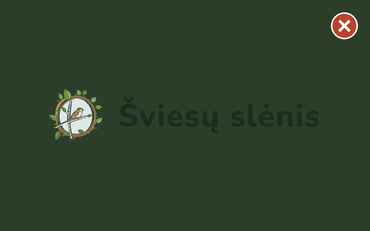 Neteisingai: Nedėkite ant tamsaus fono